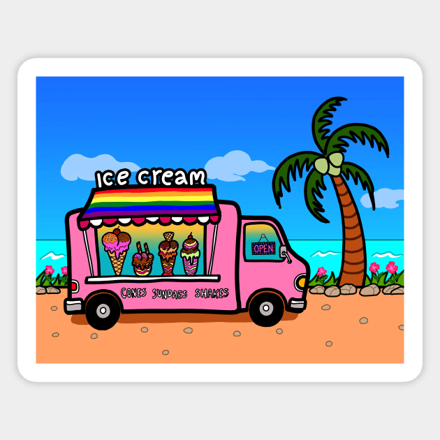 Gay pride street food truck ice cream outdoor beach summer Sticker by Nalidsa